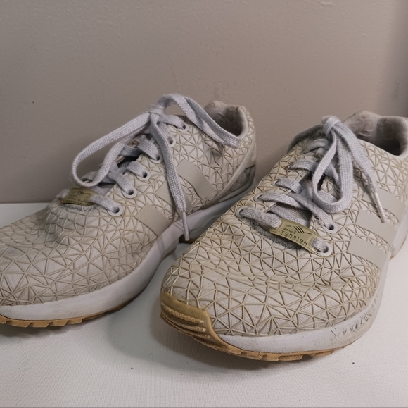 Men's Adidas ZX Flux torsion running trainer sneakers, size 8 color off white - Picture 2 of 7